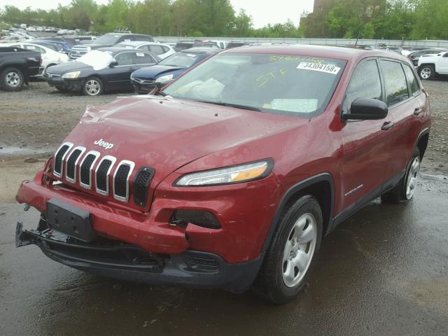 1C4PJMAB9FW773610 - 2015 JEEP CHEROKEE S BURGUNDY photo 2