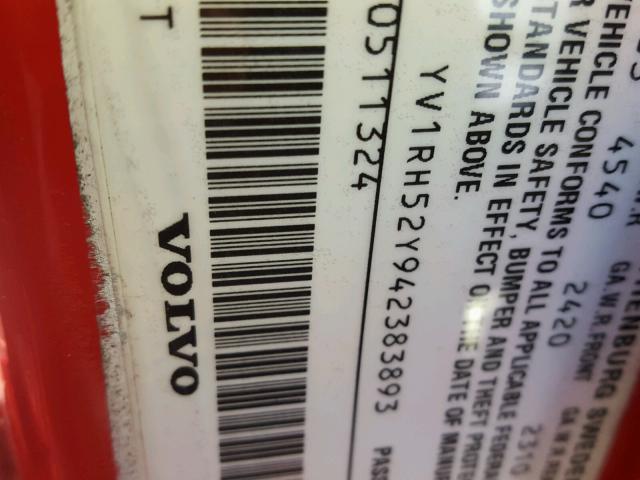 YV1RH52Y942383893 - 2004 VOLVO S60 R 红色 照片 10