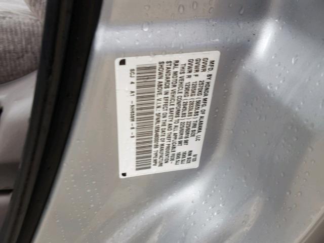 5FNRL18564B000189 - 2004 HONDA ODYSSEY LX SILVER photo 10