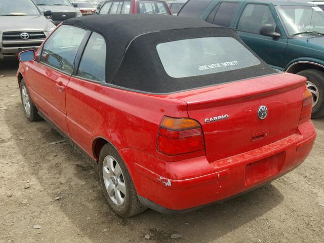 3VWDC21V32M804207 - 2002 VOLKSWAGEN CABRIO GLX 红色 照片 3