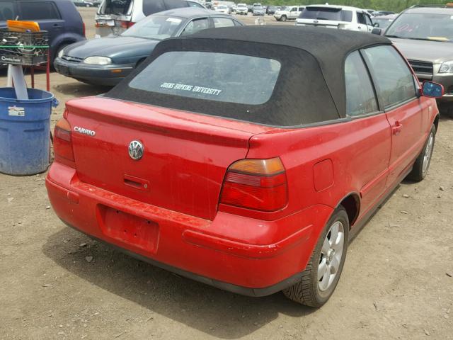 3VWDC21V32M804207 - 2002 VOLKSWAGEN CABRIO GLX 红色 照片 4
