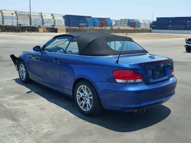 WBAUN13538VH79988 - 2008 BMW 128I BLUE photo 3