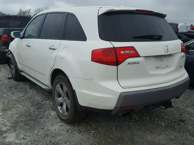 2HNYD28817H537277 - 2007 ACURA MDX SPORT WHITE photo 3