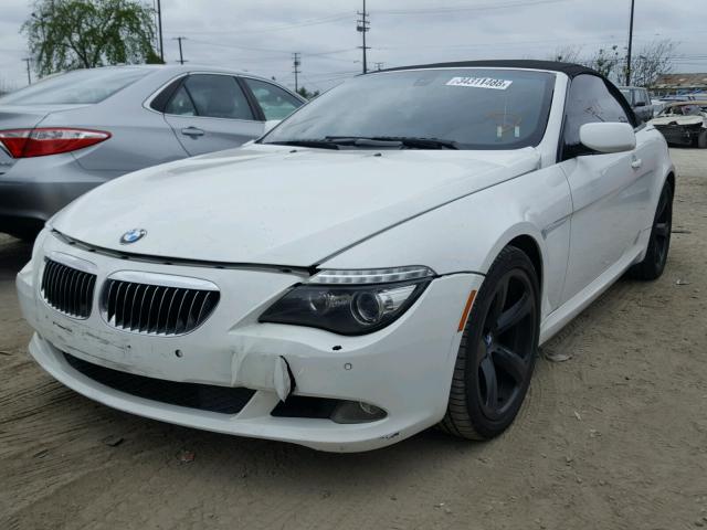 WBAEB53528CX61155 - 2008 BMW 650 I WHITE photo 2