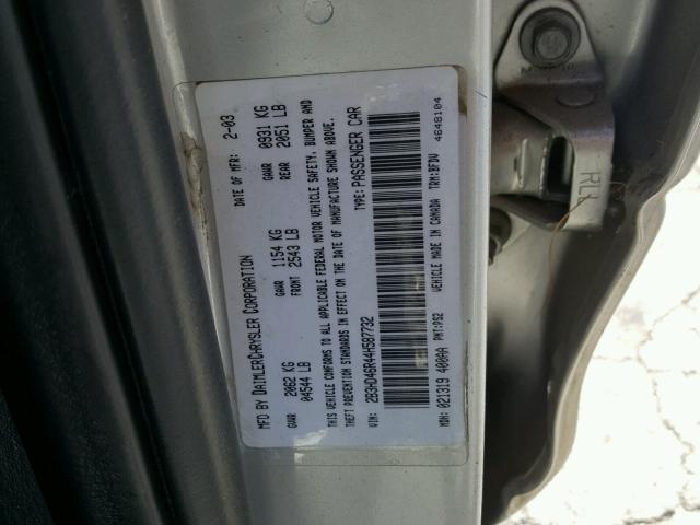 2B3HD46R44H587732 - 2004 DODGE INTREPID S 银色 照片 10