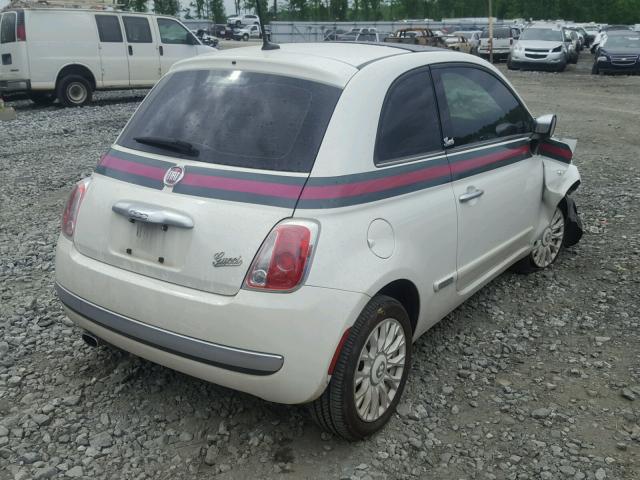 3C3CFFCR9CT295927 - 2012 FIAT 500 LOUNGE WHITE photo 4