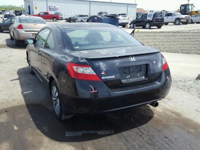 2HGFG12919H538854 - 2009 HONDA CIVIC EXL BLACK photo 3