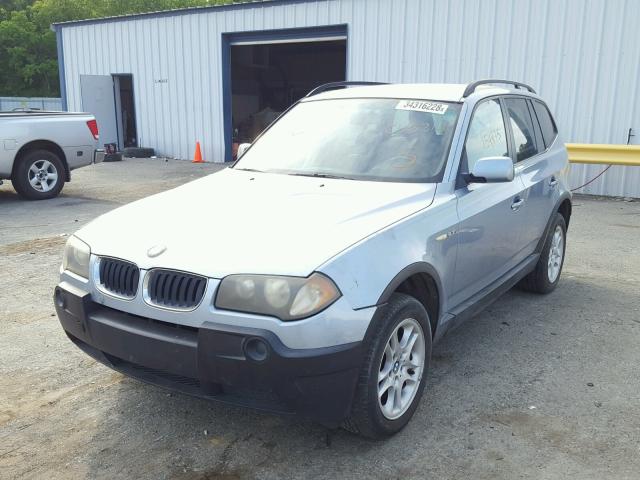 WBXPA73475WC45312 - 2005 BMW X3 2.5I BLUE photo 2