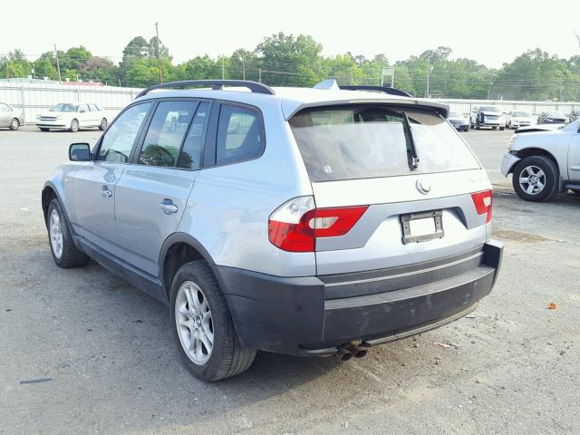 WBXPA73475WC45312 - 2005 BMW X3 2.5I BLUE photo 3