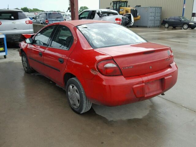 1B3ES26C25D113270 - 2005 DODGE NEON BASE RED photo 3