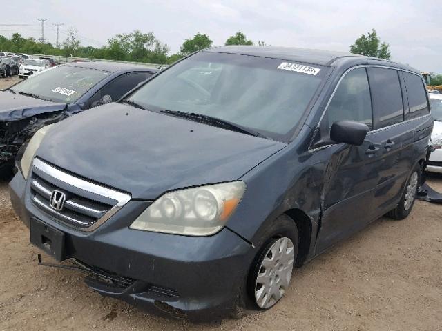 5FNRL38216B086466 - 2006 HONDA ODYSSEY LX GRAY photo 2