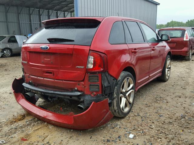 2FMDK3AK2BBA76054 - 2011 FORD EDGE SPORT RED photo 4