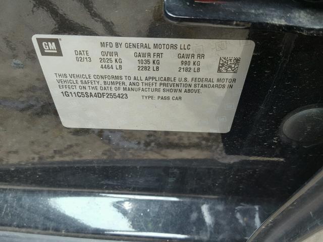 1G11C5SA4DF255423 - 2013 CHEVROLET MALIBU 1LT 石墨色 照片 10