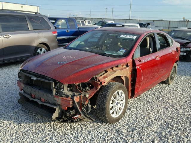 3FA6P0G77FR193884 - 2015 FORD FUSION S RED photo 2