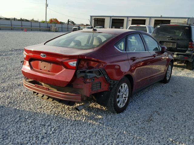 3FA6P0G77FR193884 - 2015 FORD FUSION S RED photo 4