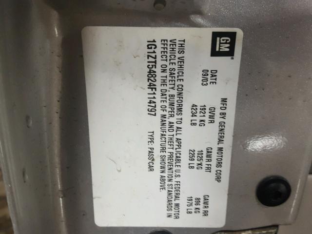 1G1ZT54824F114797 - 2004 CHEVROLET MALIBU LS SILVER photo 10