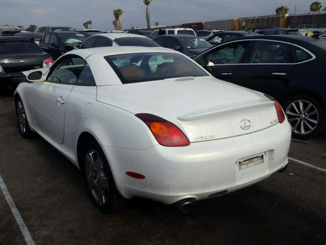 JTHFN48Y650068371 - 2005 LEXUS SC 430 WHITE photo 3