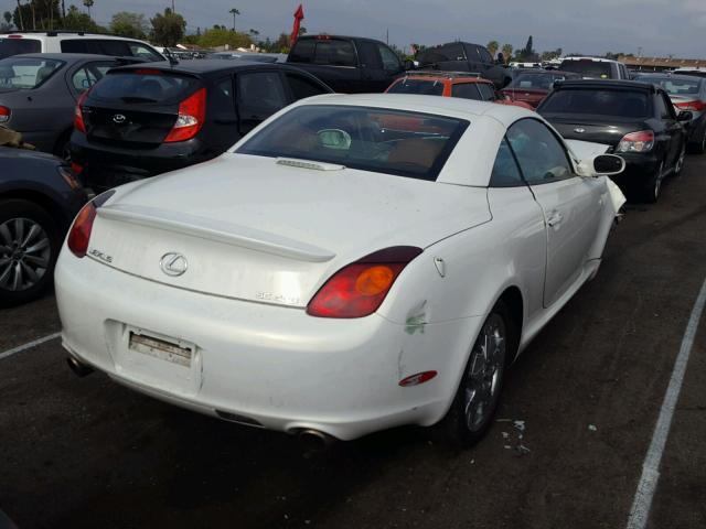 JTHFN48Y650068371 - 2005 LEXUS SC 430 WHITE photo 4