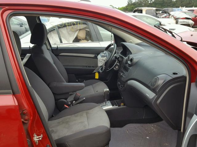 KL1TD6DE6BB225502 - 2011 CHEVROLET AVEO LS RED photo 5