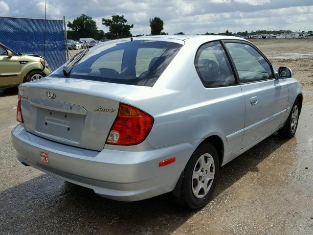 KMHCG35C93U273105 - 2003 HYUNDAI ACCENT GL BLUE photo 4