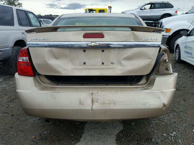 1G1ZT52895F240076 - 2005 CHEVROLET MALIBU LS ოქროსფერი ფოტო 9