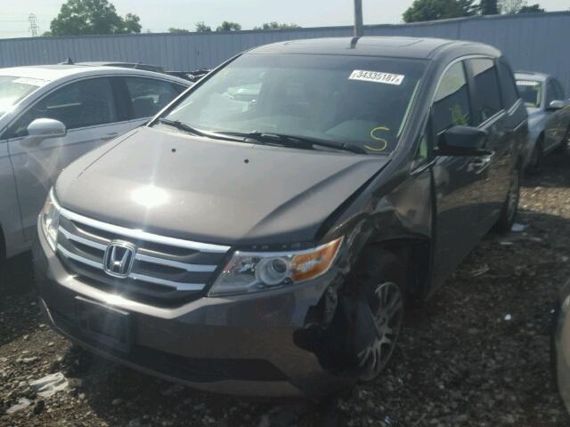 5FNRL5H6XCB048874 - 2012 HONDA ODYSSEY EX GRAY photo 2