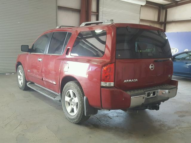 5N1BA08AX7N709918 - 2007 NISSAN ARMADA SE RED photo 3