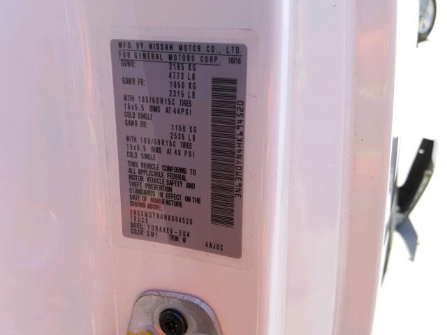 3N63M0YN4HK694520 - 2017 CHEVROLET CITY EXPRE WHITE photo 10