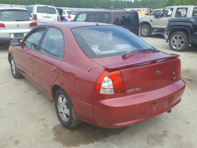 KNAFB161445137684 - 2004 KIA SPECTRA GS BURGUNDY photo 3