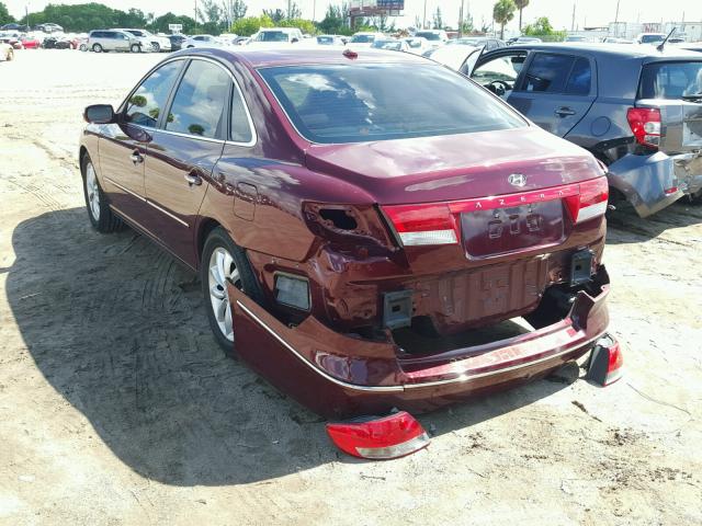 KMHFC46F58A331839 - 2008 HYUNDAI AZERA SE BURGUNDY photo 3