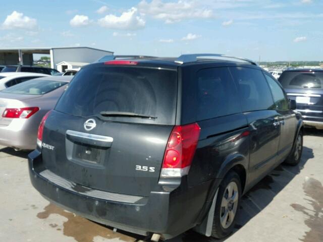 5N1BV28U87N103351 - 2007 NISSAN QUEST S BLACK photo 4