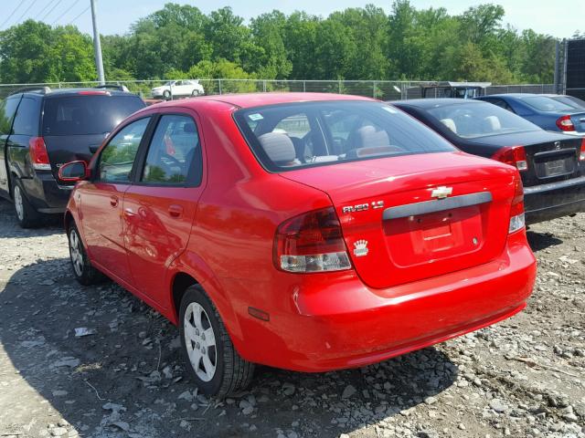KL1TD56606B553598 - 2006 CHEVROLET AVEO BASE Rouge photo 3