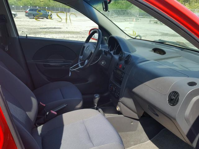 KL1TD56606B553598 - 2006 CHEVROLET AVEO BASE Rouge photo 5