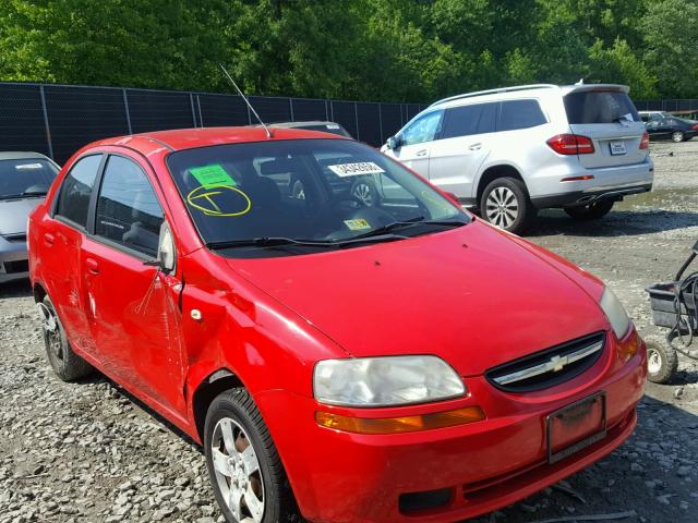 KL1TD56606B553598 - 2006 CHEVROLET AVEO BASE Rouge photo 9