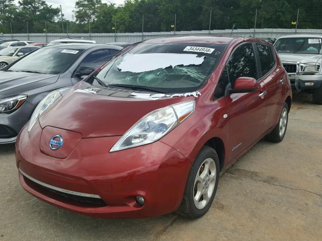 JN1AZ0CP9CT018411 - 2012 NISSAN LEAF SV BURGUNDY photo 2