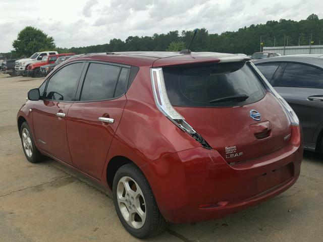 JN1AZ0CP9CT018411 - 2012 NISSAN LEAF SV BURGUNDY photo 3