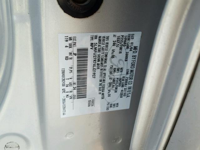 5LMFU27R74LJ21927 - 2004 LINCOLN NAVIGATOR SILVER photo 10