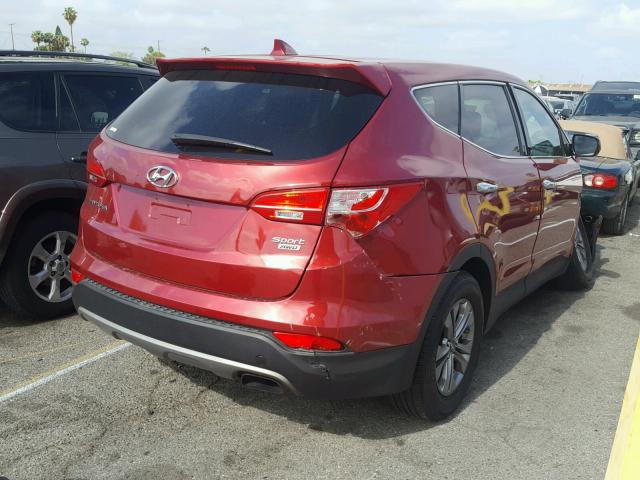 5XYZTDLB7GG373334 - 2016 HYUNDAI SANTA FE S RED photo 4