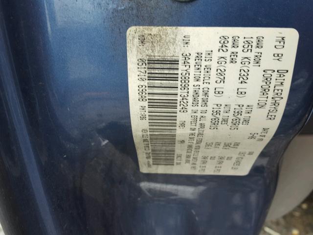 3A4FY58B96T342249 - 2006 CHRYSLER PT CRUISER BLUE photo 10