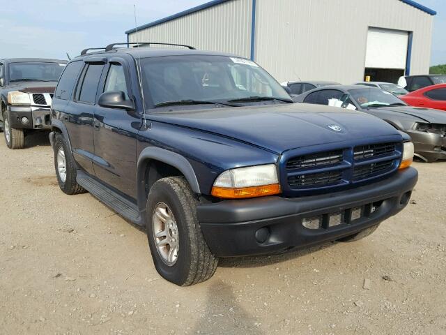 1D4HS38N23F626202 - 2003 DODGE DURANGO SP BLUE photo 1