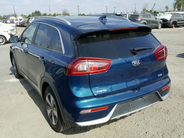 KNDCB3LC2H5104762 - 2017 KIA NIRO FE TEAL photo 3