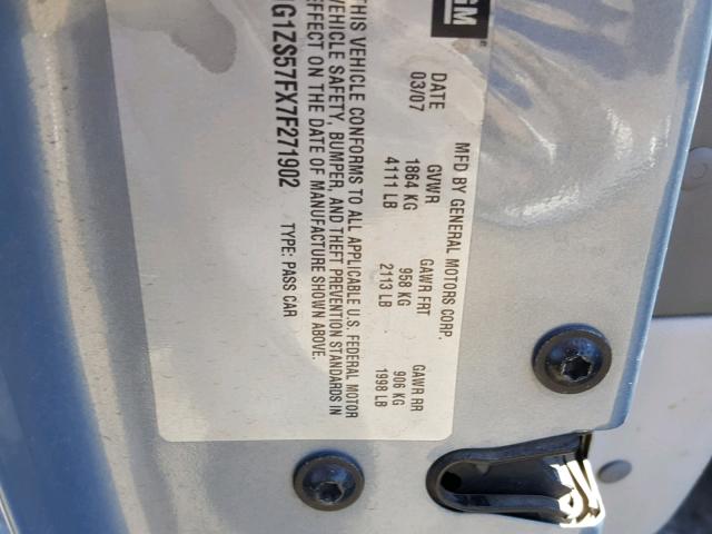 1G1ZS57FX7F271902 - 2007 CHEVROLET MALIBU LS 蓝色 照片 10