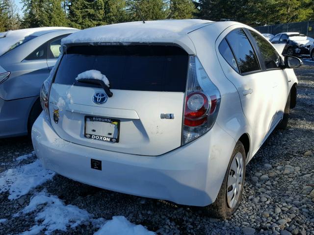 JTDKDTB37E1082901 - 2014 TOYOTA PRIUS C WHITE photo 4