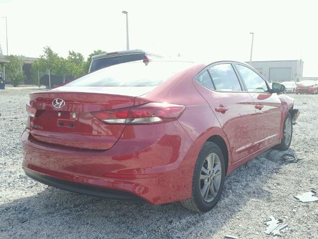 5NPD84LF8HH123206 - 2017 HYUNDAI ELANTRA SE RED photo 4