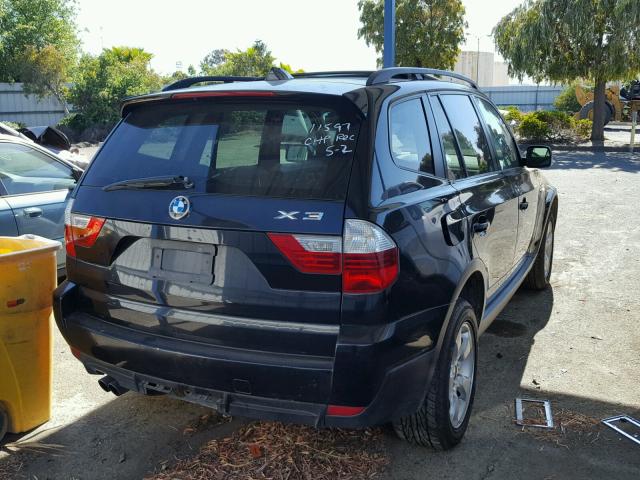 WBXPC93458WJ17447 - 2008 BMW X3 3.0SI BLACK photo 4