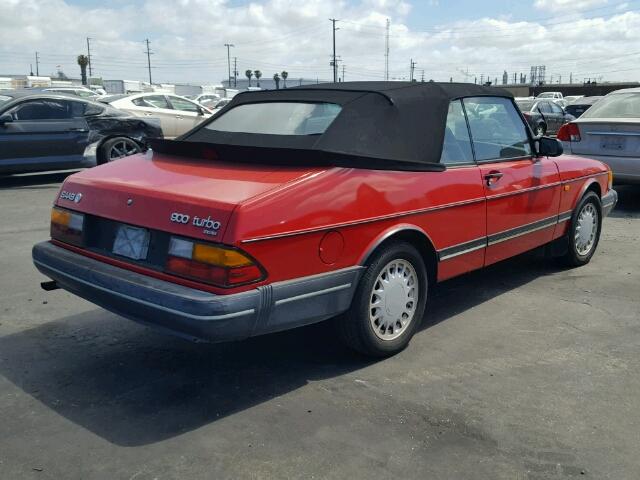 YS3AL76L9M7011493 - 1991 SAAB 900 BASE RED photo 4