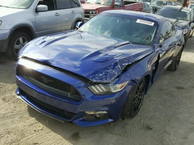 1FA6P8CF9G5323681 - 2016 FORD MUSTANG GT BLUE photo 2