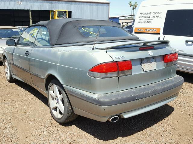 YS3DF78K827010809 - 2002 SAAB 9-3 SE GREEN photo 3