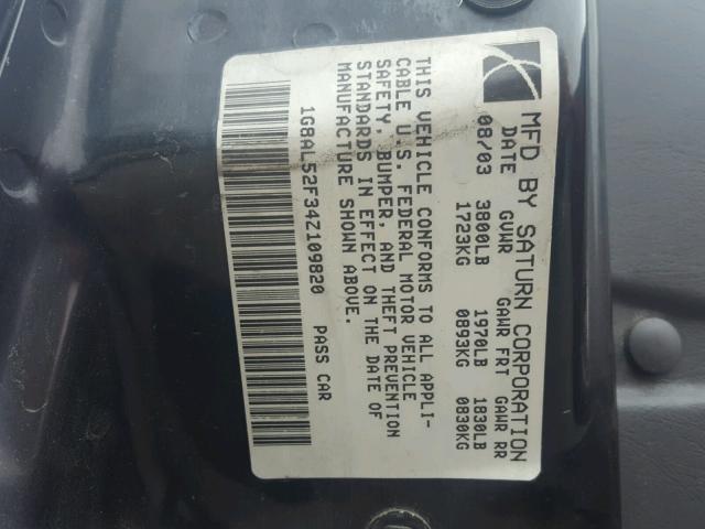 1G8AL52F34Z109820 - 2004 SATURN ION LEVEL MAROON photo 10