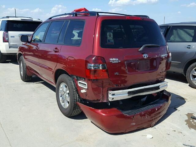 JTEGP21A270136651 - 2007 TOYOTA HIGHLANDER MAROON photo 3